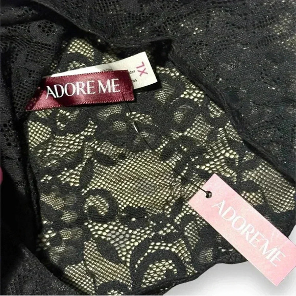 Adore Me NWT Temperence Contour 36D Black Lace XL Matching Cheeky Strappy Panty - Picture 12 of 16